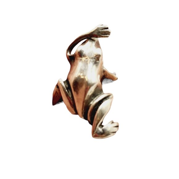 Vintage Signed 925 (Sterling Silver) Size 5.5 Frog Ring (A680) - Picture 1 of 4